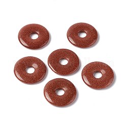 Synthetischen Goldstone-Anhänger, Donut/Pi-Scheiben-Charme, 29~30x5~6 mm, Bohrung: 6~7 mm