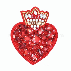 Accessoires de costume coeur strass, pour la Saint Valentin, rouge, 104x85mm