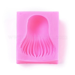 Food Grade Silicone Molds, Fondant Molds, For DIY Cake Decoration, Chocolate, Candy, UV Resin & Epoxy Resin Jewelry Making, Hair, Deep Pink, 85x74x33mm, Inner Diameter: 71x62mm