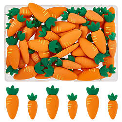 SUPERFINDINGS 60Pcs 2 Styles Easter Opaque Resin Cabochons, Carrot, Sandy Brown, 28.5~38.5x11~14x5~6mm, 30pcs/style