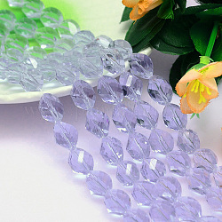 Chapelets de perles de cristal autrichien imitation polyèdre à facettes, grade AAA, lilas, 13x10mm, Trou: 0.9~1mm, Environ 30 pcs/chapelet, 15.7 pouce