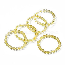 Bracciali elasticizzati con perline di citrino sintetico, tondo, 2-1/8 pollice (55 mm), perline:8~9mm
