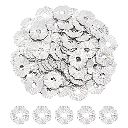 Dicosmetic 80 pz fascino rotondo del fiore fascino del bordo ondulato fascino di stile vuoto pendente in acciaio inossidabile ciondoli ciondoli forniture per fai da te braccialetto collana creazione di gioielli, diametro interno: 5x4mm