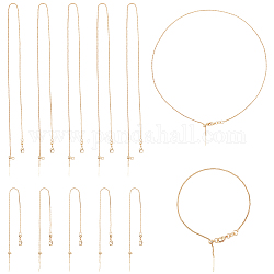 Kit de búsqueda de joyería de cadena diy pandahall elite, incluyendo la fabricación de collares y pulseras de cadenas de caja de latón, dorado, 12 unidades / caja