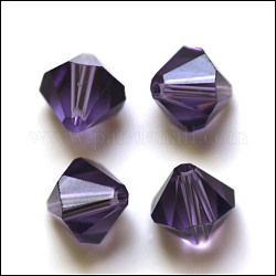 Имитация австрийских кристаллов, класс AAA, граненые, двухконусные, индиговые, 8x8 мм, отверстие : 0.9~1 мм