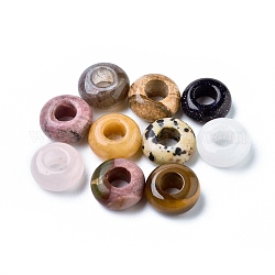 Perline europee naturali e sintetiche, perline con foro grande, rondelle, 12x6mm, Foro: 5 mm