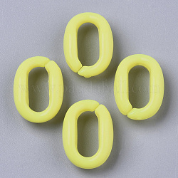 Acryl-Verknüpfung Ringe, Quick-Link-Anschlüsse, für die Herstellung von Schmuckkabeln, Oval, Gelb, 16x11x6.5 mm, Innendurchmesser: 11x5 mm, ca. 1136 Stk. / 500 g