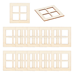 Мини-деревянный кукольный домик, оконная мебель, аксессуары, для миниатюрной гостиной, квадратный, бежевые, 70x70x2 мм