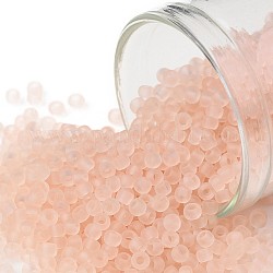 Toho perles de rocaille rondes, Perles de rocaille japonais, (11f) rosaline givrée transparente, 11/0, 2.2mm, Trou: 0.8mm, environ 50000 pcs / livre