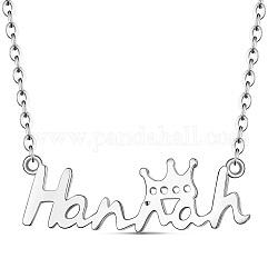 Shegrace rhodié 925 pendentif en argent sterling colliers, avec des chaînes câblées, mot, platine, 15 pouce (38 cm)
