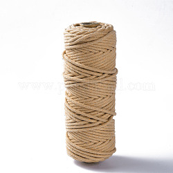 Hilos de hilo de algodón, cordón de macramé, Hilos decorativos, para la artesanía diy, Envoltura de regalos y fabricación de joyas, burlywood, 3mm, alrededor de 54.68 yarda (50 m) / rollo
