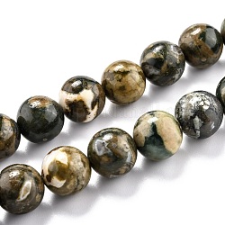 Chapelets de perles en jaspe de rhyolite naturelle, ronde, 10.5mm, Trou: 1.2mm, Environ 36 pcs/chapelet, 14.96'' (38 cm)