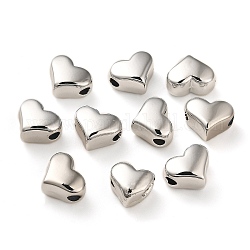 Acryl europäischen Perlen, Großloch perlen, Herz, Silber, 14x17.5x10 mm, Bohrung: 4 mm