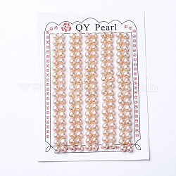 Natural Cultured Freshwater Pearl Beads, Half Drilled, Round, PeachPuff, 4.5~5x4mm, Hole: 1mm