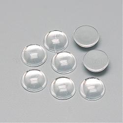 Cabochons de acrílico transparente, medio redondo / cúpula, espalda plateada, Claro, 8x3.5~4mm