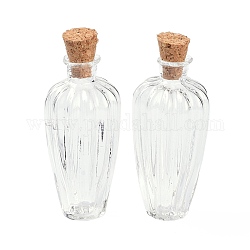 Glass Cork Bottles, Glass Empty Wishing Bottles, Food Play Scene Miniature Model, for DIY Craft Dollhouse Accessories, Clear, 18x43mm