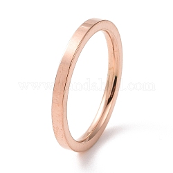 201 anillo liso de acero inoxidable para mujer, oro rosa, 2mm, diámetro interior: 17 mm