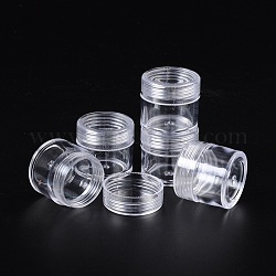 Contenants de perles en plastique, colonne, clair, 43x40mm, capacité: 35 ml