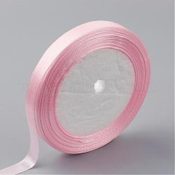 Single Face Satin Ribbon, Polyester Ribbon, Breast Cancer Pink Awareness Ribbon Making Materials, Valentines Day Gifts, Boxes Packages, Pink, 3/8 inch(10mm), about 25yards/roll(22.86m/roll), 10rolls/group, 250yards/group(228.6m/group)