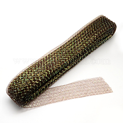 Сетка ленту, пластиковый сетчатый шнур, с аб цвета металлического корда, седло коричневый, 4.5 см, о 25 ярдов / пачка