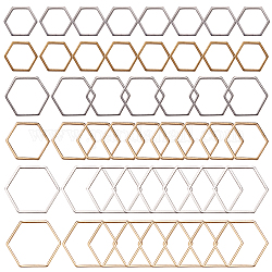 SUNNYCLUE1箱48個3サイズ六角形イヤリングチャームコネクターリンクステンレス鋼リンク幾何学的なペンダントチャームイヤリングネックレスブレスレットジュエリー作り用品クラフト