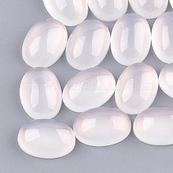 Translucent Resin Cabochons, Oval, Linen, 17.5~18x13x6mm