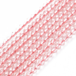 Glass Beads Strands, Faceted, Rondelle, Pink, 2mm, Hole: 0.5mm, about 192~194pcs/strand, 12.99~13.39 inches(33~34cm)