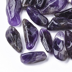 Natural Amethyst Beads, Tumbled Stone, Chip, 25~40x10~16x6~12mm, Hole: 0.6mm