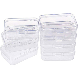 BENECREAT 18 pack rectangle Clear Plastic Bead Storage Case with Flip-Up Lids for Items,Pills,Herbs,Tiny Bead,Jewerlry Findings(6.4cmx4.4cmx2cm)