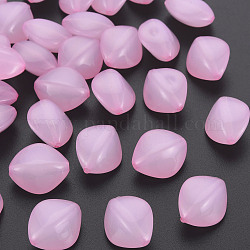 Abalorios de acrílico de la jalea de imitación, rombo, rosa perla, 17x14.5x9.5mm, agujero: 1.6 mm, aproximamente 500 unidades / 500 g