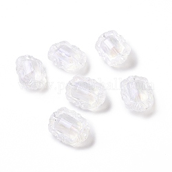Abalorios de acrílico transparentes, abalorios de brillo, oval, fantasma blanco, 18x13.5x8.5mm, agujero: 1.8 mm, aproximamente 518 unidades / 500 g