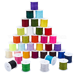 Cordón de hilo de nylon pandahall elite, diy bola trenzada que hace la cuerda de la joyería, color mezclado, 0.8mm, Alrededor de 10m / roll (10.93yards / roll), 28 colores, 1 rollo / color, 28 rollos / set