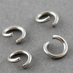304 Edelstahl Ringe springen, offene Ringe springen, Edelstahl, 20 Gauge, 6x0.8 mm, Innendurchmesser: 4.4 mm