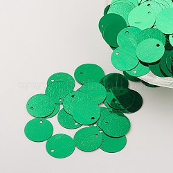 Accessori per ornamenti charms in paillette / paillettes in plastica, rotondo e piatto, verde, 12~13x0.1mm, Foro: 1.4 mm