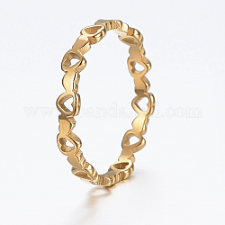 304 anelli in acciaio inox, cuore, formato misto, oro, 16~19mm