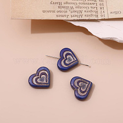 Tschechische Glasperlen, Herz, Mitternachtsblau, 14x17 mm, Bohrung: 1.3 mm