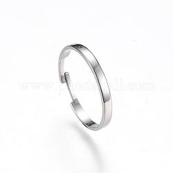 Adjustable 304 Stainless Steel Finger Ring Settings, Stainless Steel Color, 17mm