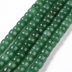 Brins de perles de jade blanc naturel teints et chauffés, colonne, 6x8mm, Trou: 1.2mm, Environ 60 pcs/chapelet, 14.76 pouce (37.5 cm)