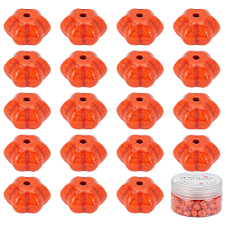 SUNNYCLUE DIY Pumpkin Bead Stretch Bracelets Making Kits, Including 100pcs Dyed Synthetic Turquoise Beads, Elastic Thread, Orange Red, 12x8mm, Hole: 1mm
