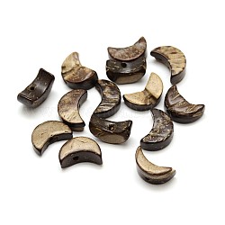 Perles de coco croissant de lune, brun coco, 11~12x7.5~8x4~5.5mm, Trou: 1mm
