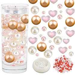 Sunnyclue riempitivi per vasi di San Valentino per candele galleggianti centrotavola, incluso un grado di perle di plastica imitazione perle, perline Senza Buco, paillettes unghie esagoni, colore misto