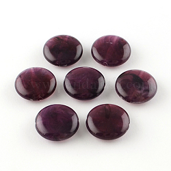 Perles acryliques rondes d'imitation pierre précieuse, violet, 22x8.5mm, Trou: 2mm, environ 190 pcs/500 g