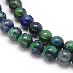 Natürliche Chrysokolla und Lapislazuli Perlen, gefärbt, Runde, 4 mm, Bohrung: 0.8 mm, ca. 95 Stk. / Strang, 15.5 Zoll