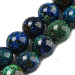 Fili di perle di azzurrite naturale, tondo, 6mm, Foro: 0.7 mm, circa 61pcs/filo, 15.75''~16.14'' (40~41 cm)