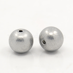 Aluminum Beads, Round, Gray, 10mm, Hole: 1.5mm, about 500pcs/bag