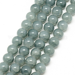 Chapelets de perles en verre craquelé peint, ronde, bleu acier clair, 6mm, Trou: 1.3~1.6mm, Environ 133 pcs/chapelet, 31.4 pouce