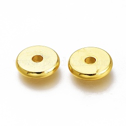 Spacer бисер латунные, долговечный, плоско-круглые, золотые, 7.7x1.6 мм, отверстие : 1.8 мм