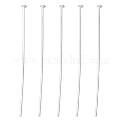 Iron Flat Head Pins, Nickel Free, Platinum Color, Size: about 5.0cm long, 0.7mm thick, head: 2mm