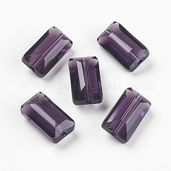Perles d'imitation cristal autrichien, grade AAA, facette, rectangle, indigo, 6x12x5mm, Trou: 0.7~0.9mm