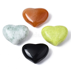 Натуральный смешанный камень сердце пальмового камня, карманный камень для медитации баланса энергии, 19~21x25~26x10~13 мм